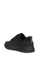 Geox Men's Black Spherica Lace-Up Leather Casual Sneaker | Derimod