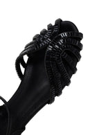 Women's Black Ankle Strap Stone Sandals | Derimod