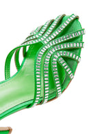 Women's Green Stone Thin Heel Sandals | Derimod