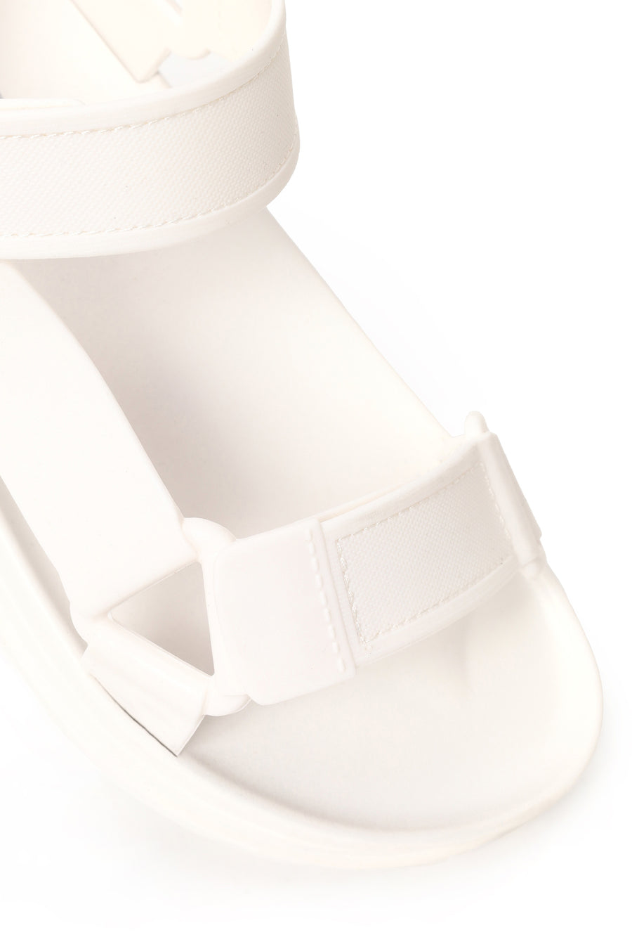 Women's White Strapped Chunky Sole Jelly Sandals