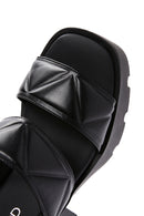 Women's Black Ankle Strap Thick Heeled Sandals | Derimod