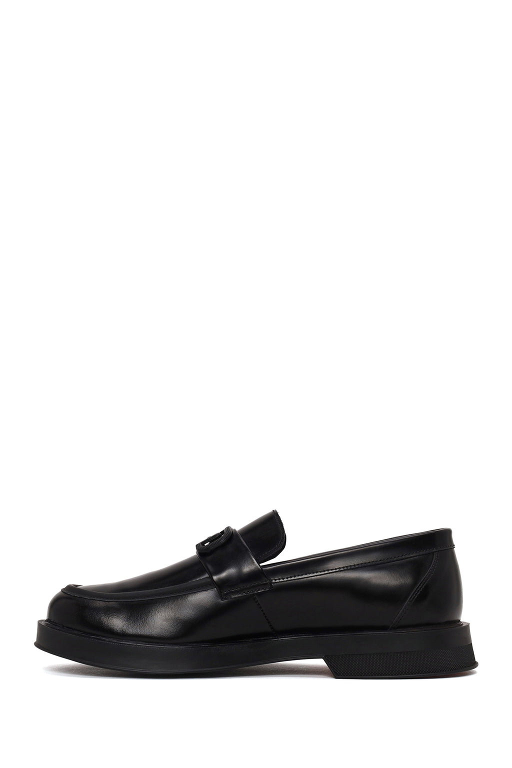 Erkek Siyah Tokalı Deri Casual Loafer