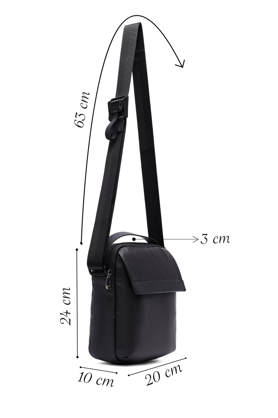 D-Pack Men's Black Crossbody Bag