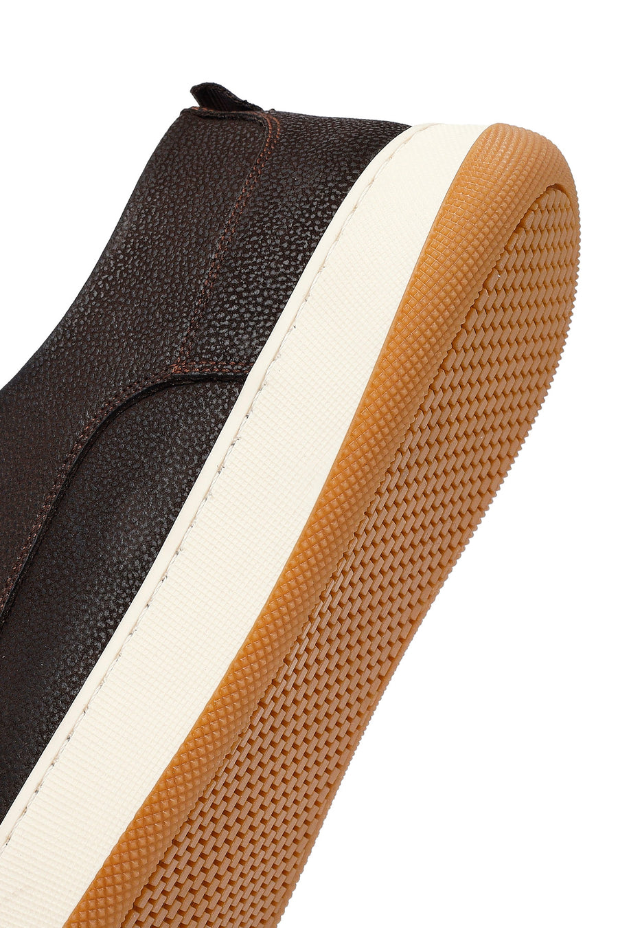 Men's Brown Lace-Up Thick-Soled Leather Casual Shoes