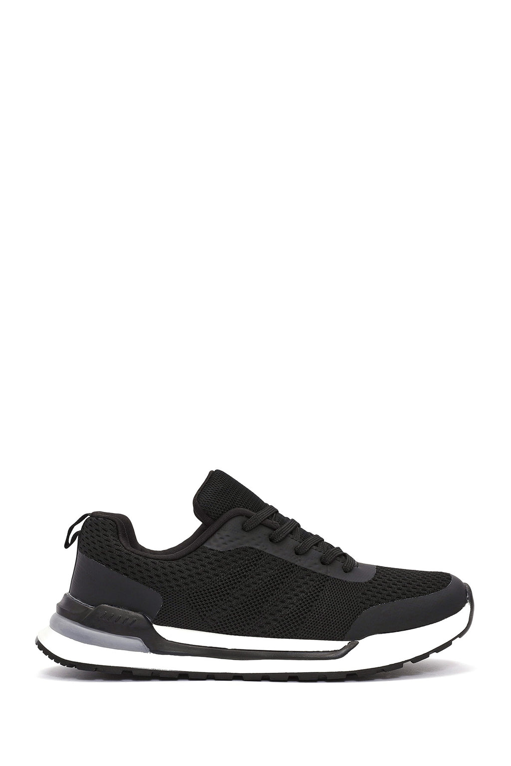 Erkek Siyah Bağcıklı Kumaş Sneaker