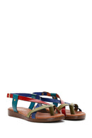 Kadın Çok Renkli Deri Düz Bodrum Sandalet | Derimod