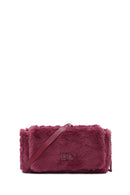 Women's Burgundy Long Strap Plush Crossbody Bag | Derimod