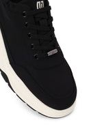 Male Black Lace-up Fabric Casual Sneaker | Derimod