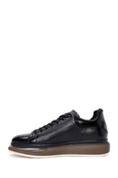 Men's Black Leather Thick Soled Leather Sneaker | Derimod