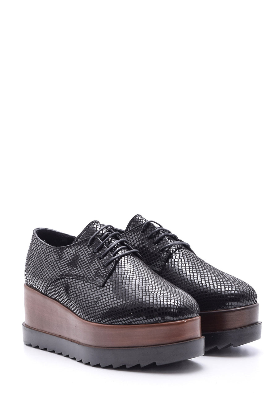 Women's Snakeskin Patterned High-Sole Shoes