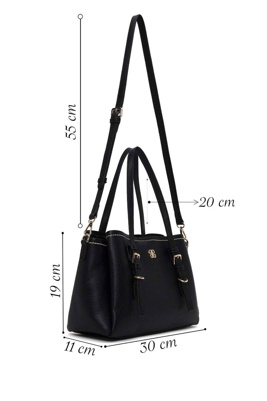 Woman Black Long-Strap Shoulder Bag