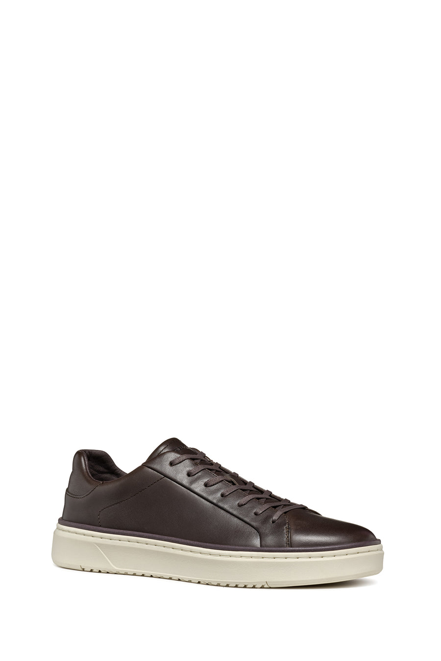 Geox Men's Brown Zackerty Lace-Up Leather Casual Shoes