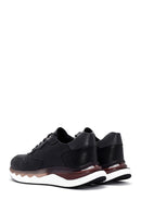 Men's Black Lace-up Thick-Sole Leather Casual Sneaker | Derimod