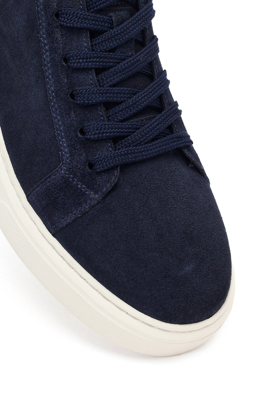 Male Navy Lace-up Suede Leather Sneaker