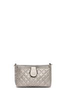 Women's Silver Long Strap Quilted Handbag | Derimod