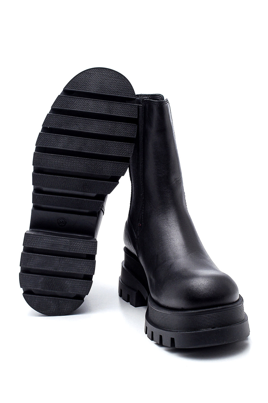Women's Leather Thick Soled Chelsea Boots