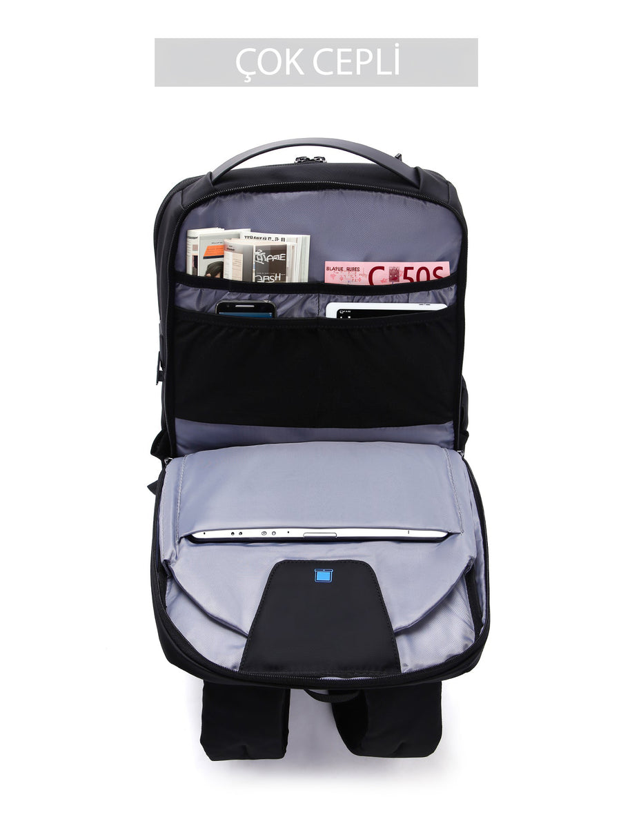 D-Pack Unisex Black Technological Fabric Hardcase Backpack