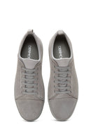 Men's Gray Suede Leather Sneaker | Derimod