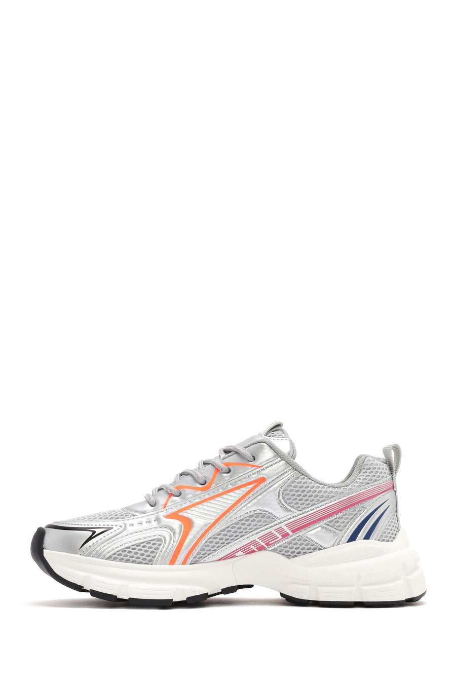 Women's Orange Chunky Sole Lace-Up Sneakers