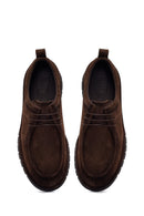 Male Brown Lace-Up Thick-Soled Suede Casual Shoes | Derimod