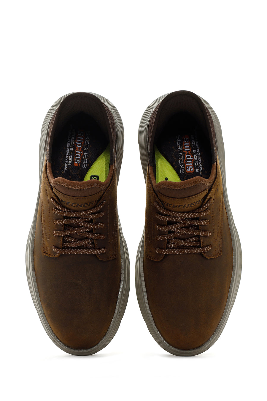 Skechers Erkek Kahverengi Garza Gervin Deri Sneaker