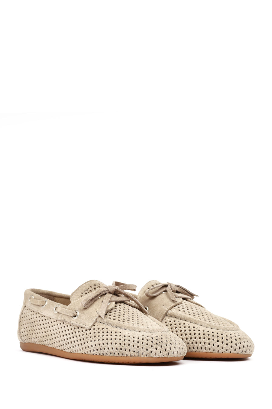 Women's Beige Suede Leather Loafer