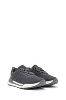 Men's Grey Lace-Up Fabric Sneakers | Derimod