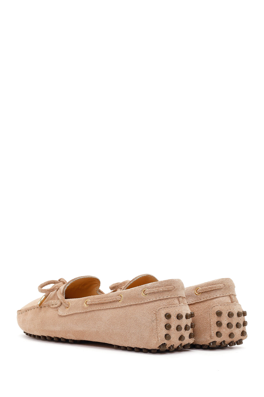 Women's Beige Tassel Suede Leather Loafer