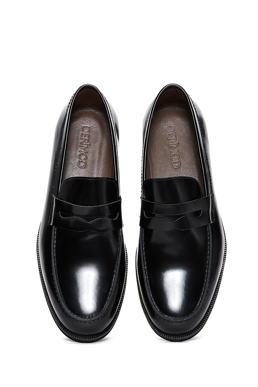 Erkek Siyah Rugan Deri Klasik Loafer