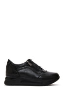 Women's Black Leather Thick Soled Sneaker | Derimod