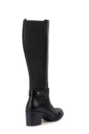 Geox Women's Black New Asheel Leather Zippered Boots | Derimod