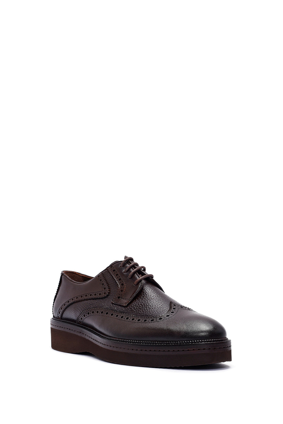 
Men's Brown Lace-Up Leather Casual Shoes
