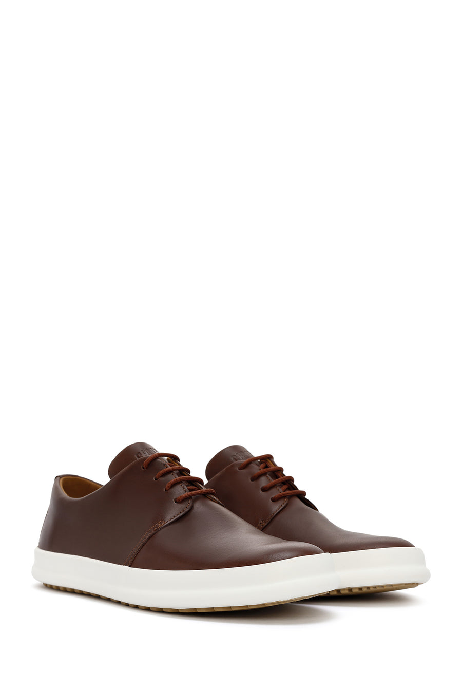 Camper Men's Brown Chasis Lace-Up Leather Casual Shoes