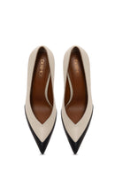 Woman Cream Thin Heeled Leather Stiletto | Derimod