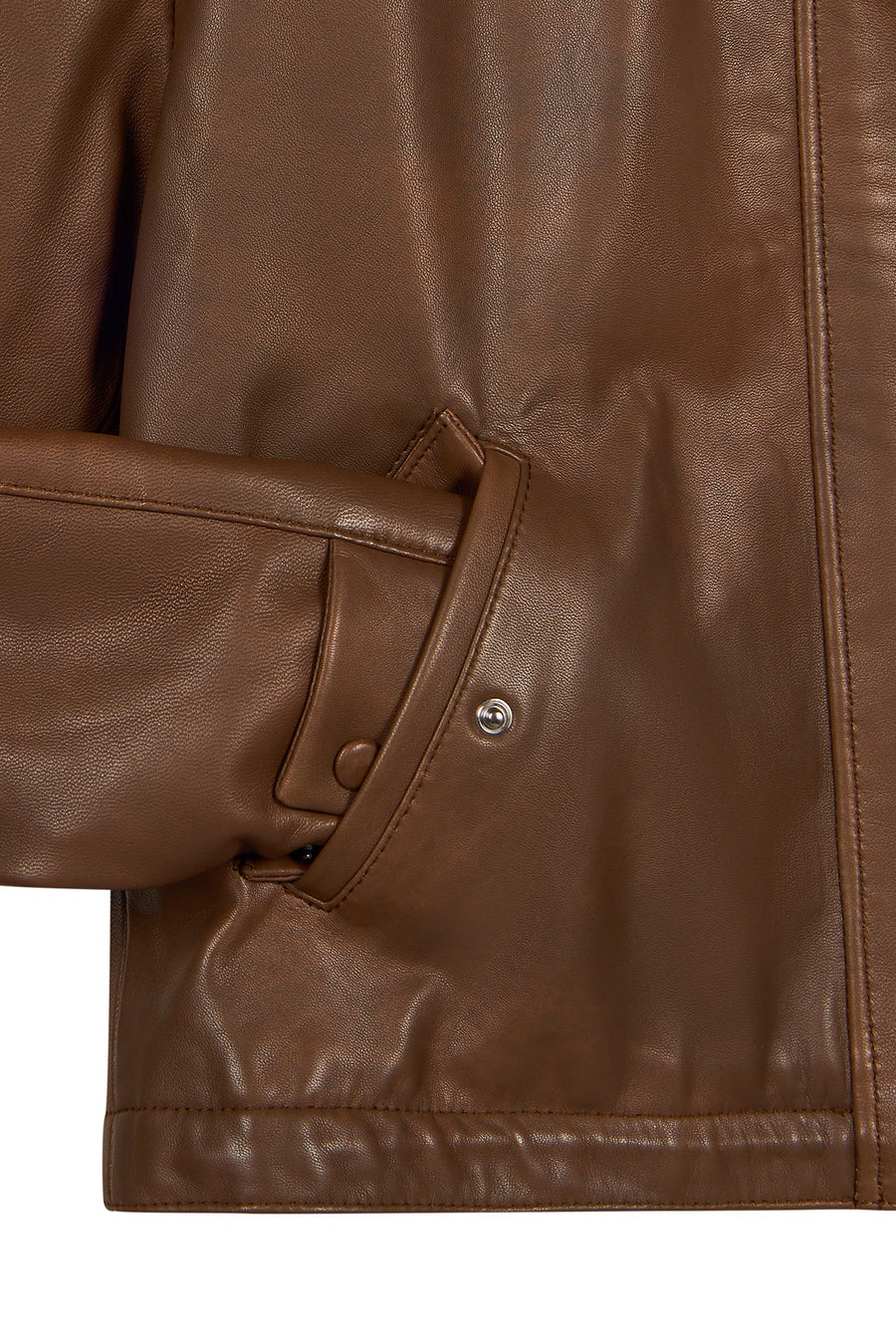 Vera Woman Brown Oversize Leather Jacket