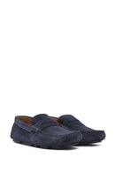 Men's Navy Blue Suede Leather Loafer | Derimod