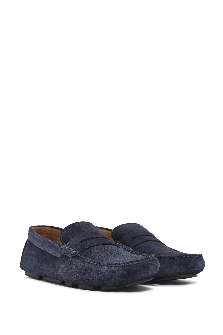 Men's Navy Blue Suede Leather Loafer