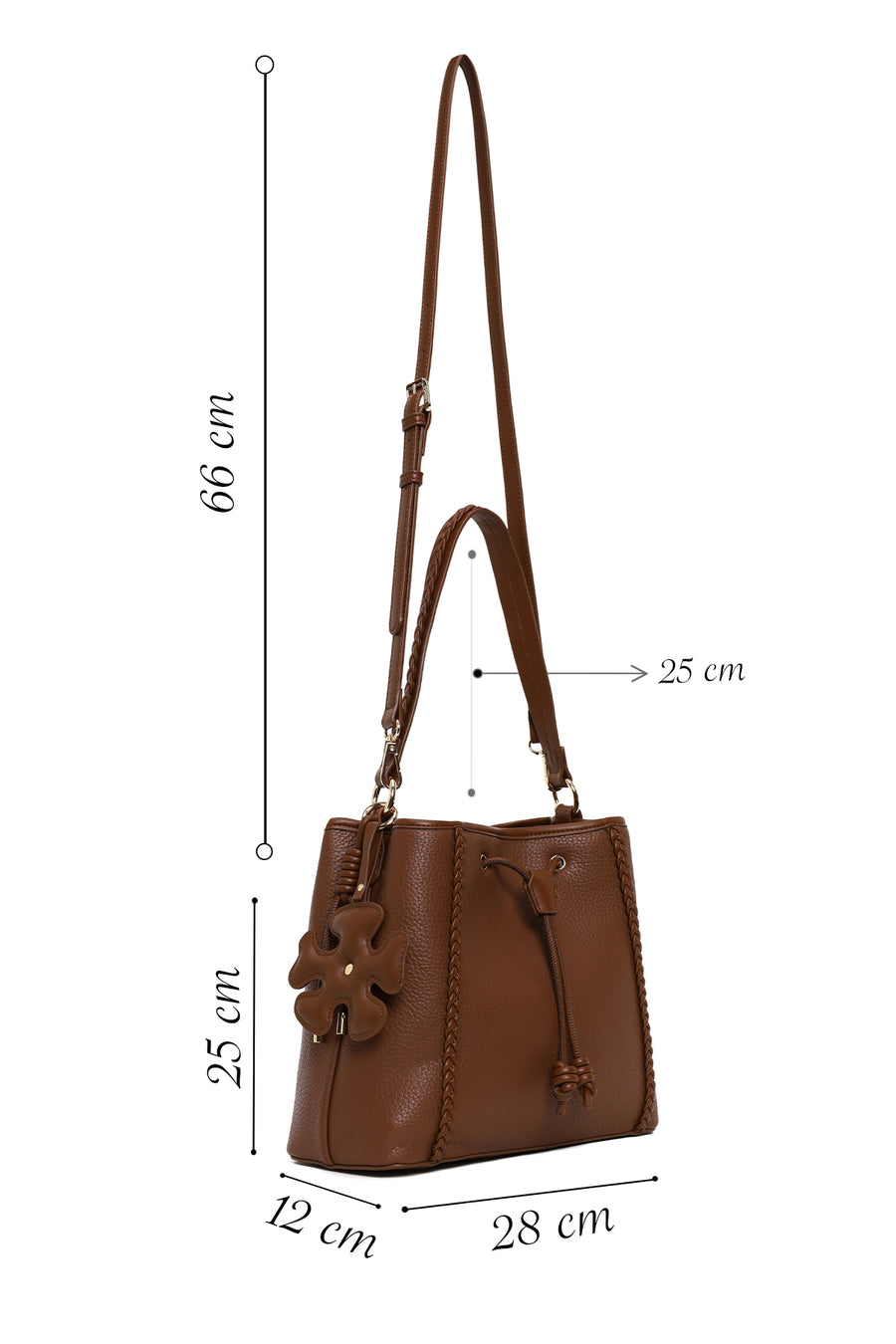 Woman Brown Long-Strap Shoulder Bag