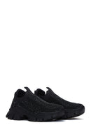 Women's Black Stone Thick Soled Sneaker | Derimod