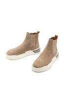 Men's Beige Suede Leather Casual Chelsea Boots | Derimod