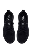 Derimod Zero Male Black Lace-Up Thick-Soled Fabric Sneaker | Derimod