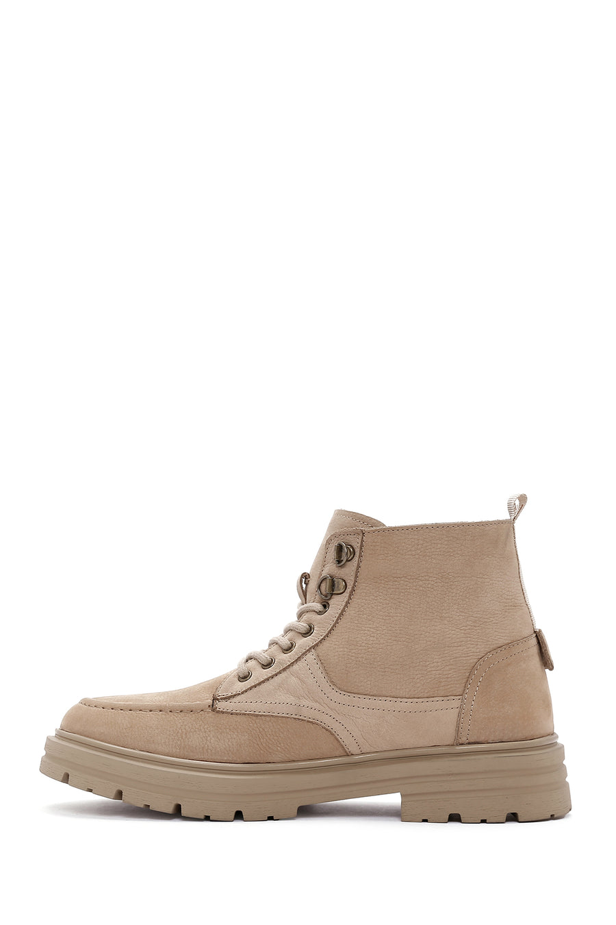 Men's Beige Casual Nubuck Leather Boots