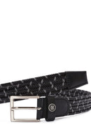 Men's Black Braided Leather Belt | Derimod