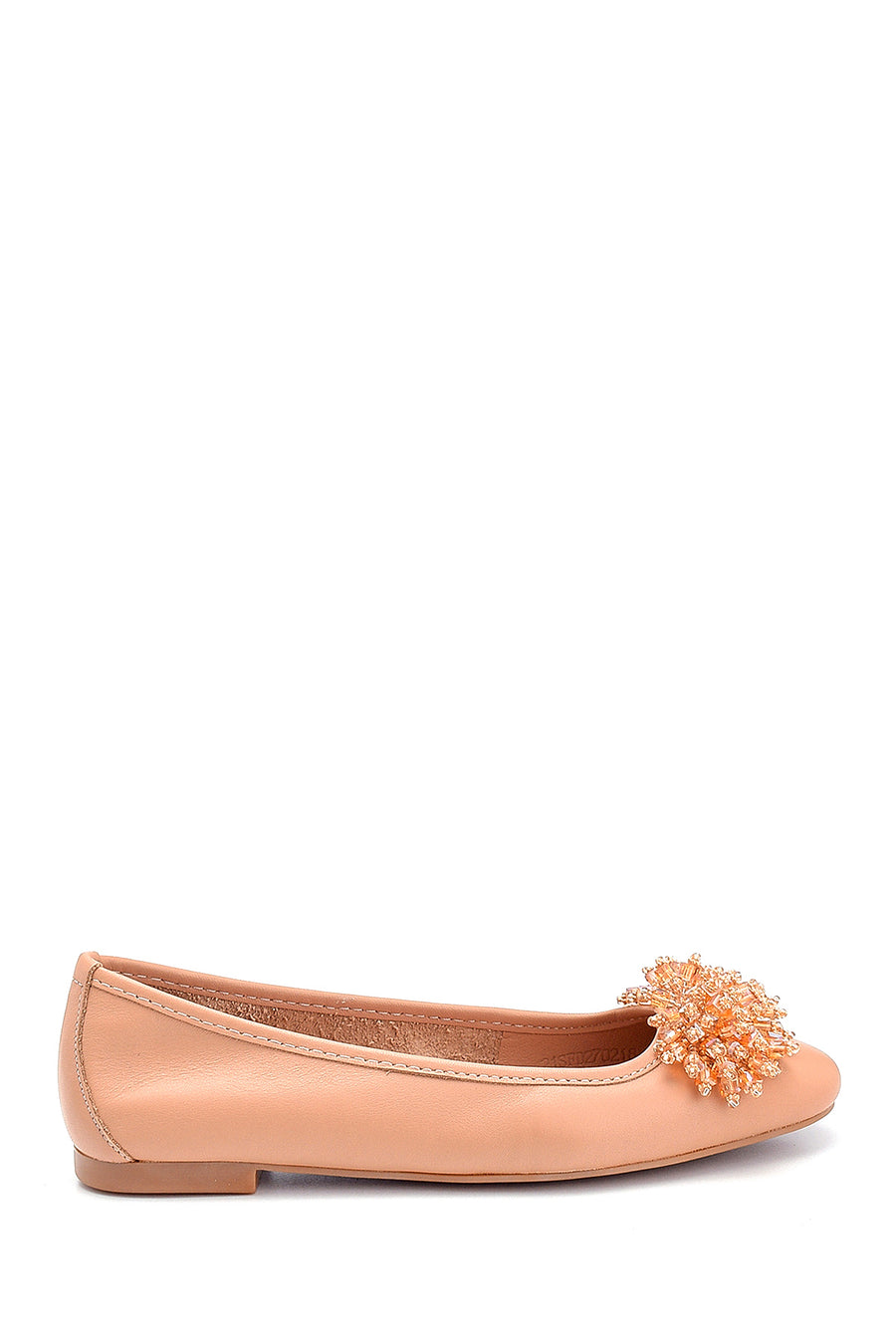 Women's Leather Bead Detailed Ballerinas 21SFD270218 | Derimod
