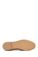 Women's Beige Suede Leather Masculine Loafer | Derimod