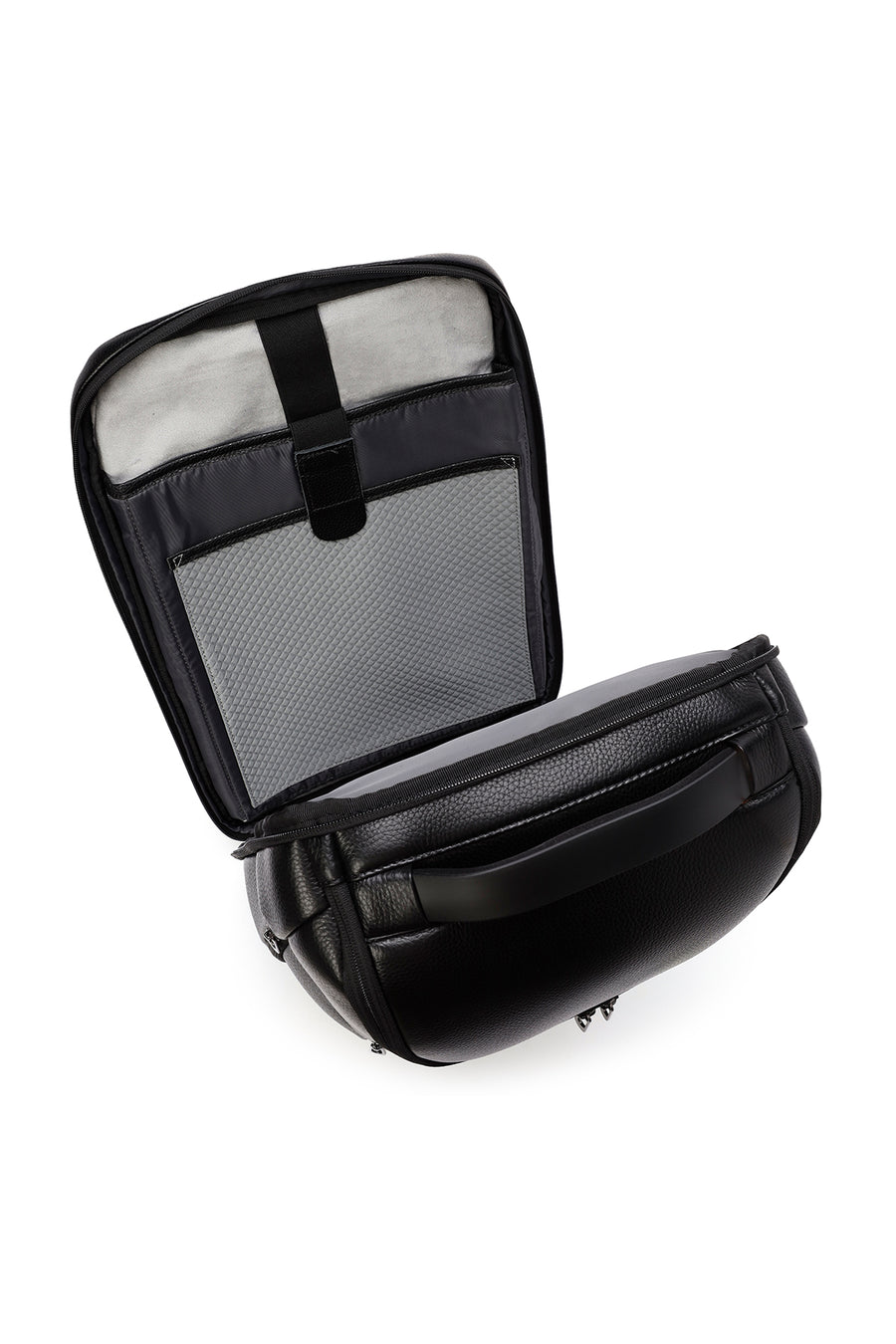 D-Pack Unisex Black Technological Leather Backpack
