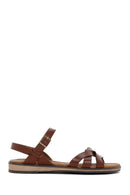 Women's Brown Ankle Strap Leather Bodrum Sandals | Derimod