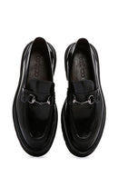 Men's Black Patent Leather Buckle Thick Soled Casual Loafer | Derimod