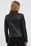 Lucky Women's Black Sport Short Leather Jacket | Derimod