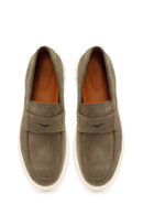 Erkek Haki Süet Deri Casual Loafer | Derimod